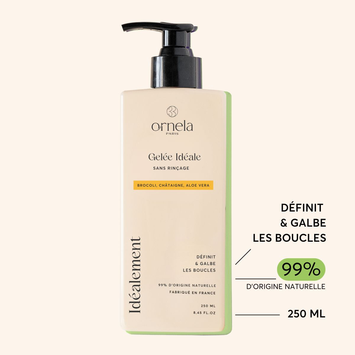 Gelée capillaire pour cheveux bouclés, qui définit, hydrate et sculpte toutes les boucles durablement