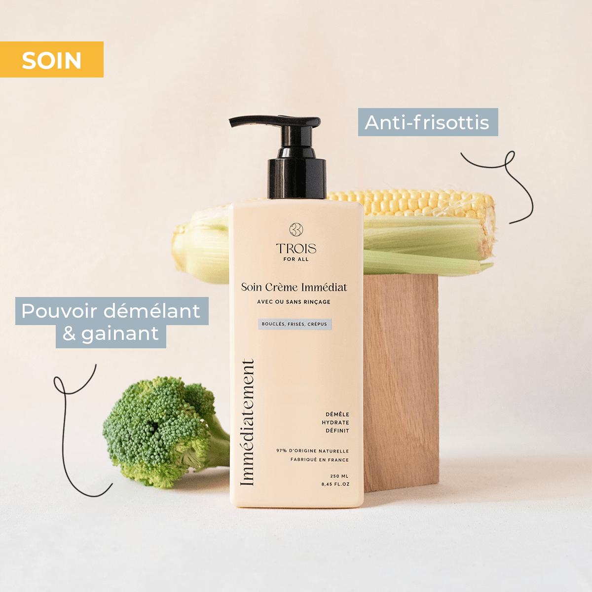 Soin cheveux bouclés anti frisottis qui démêle les boucles
