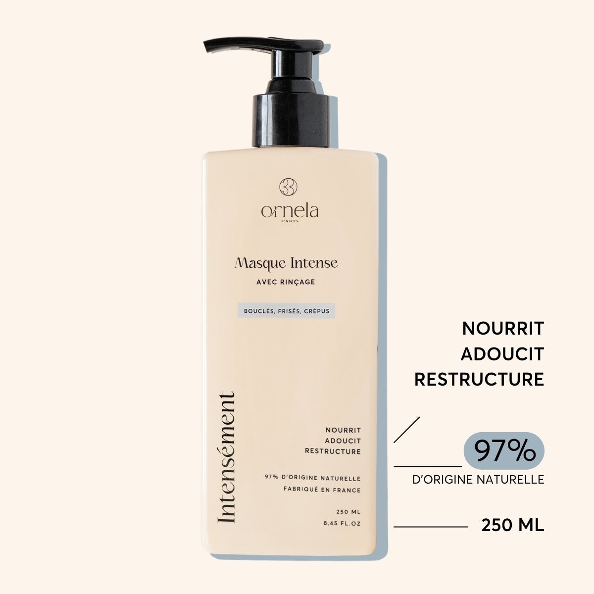 Masque pour cheveux bouclés qui nourrit, adoucit et restructure les boucles pour une texture sans frisottis