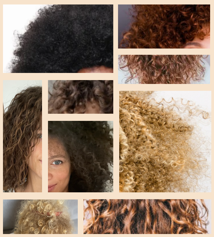 Différentes textures de cheveux bouclés