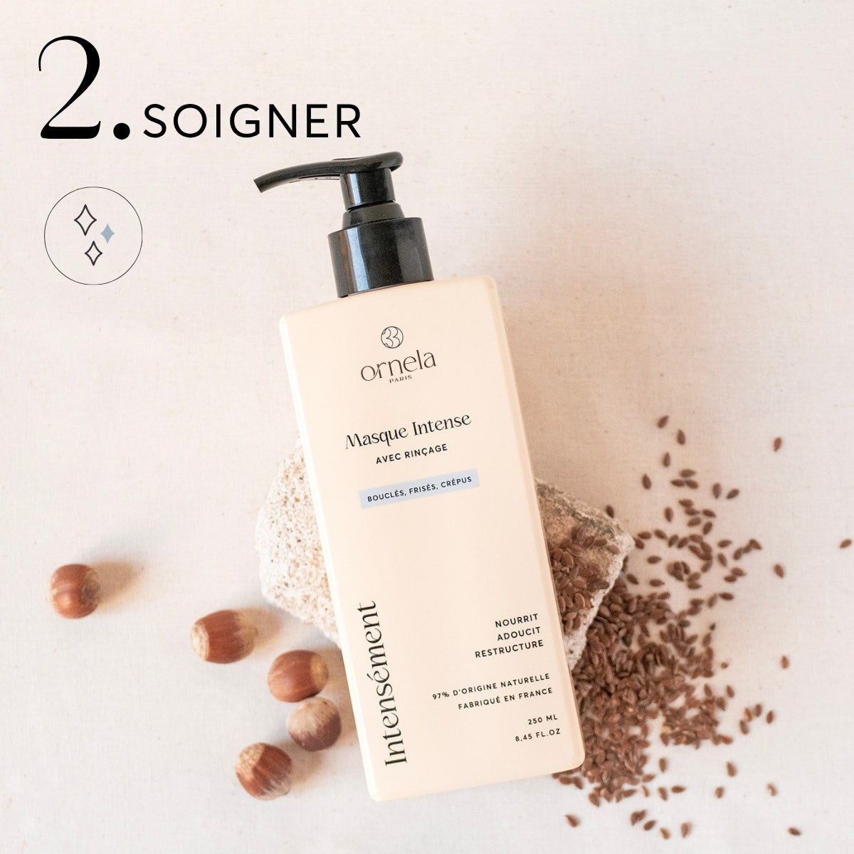 Masque pour cheveux bouclés qui nourrit, adoucit et restructure les boucles pour une texture sans frisottis