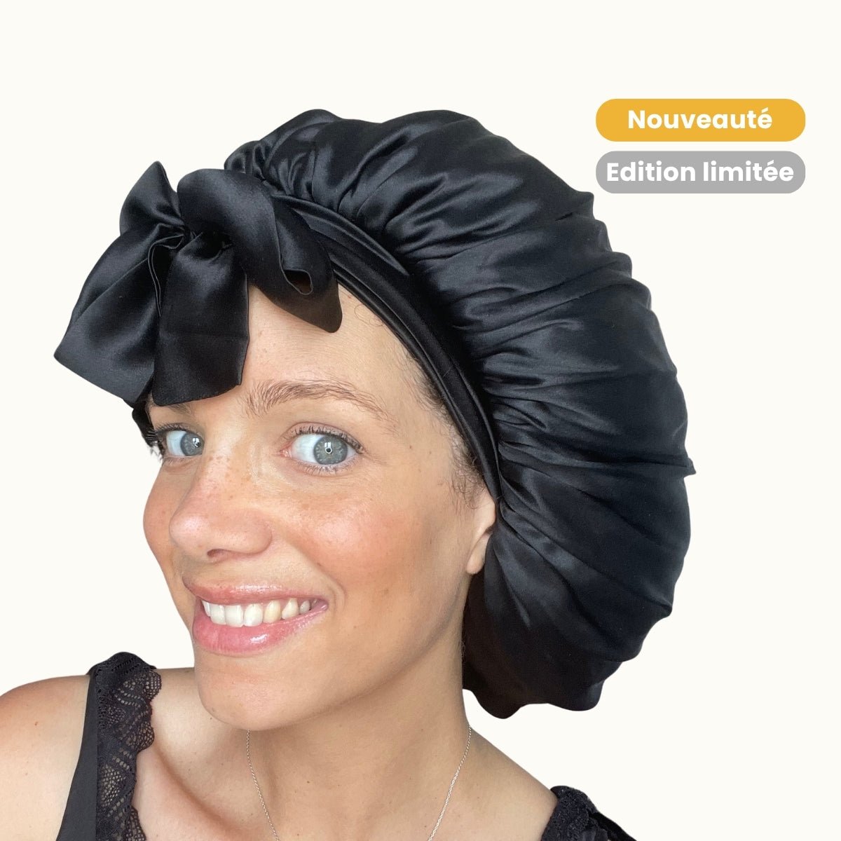 Bonnet en soie naturelle cheveux bouclés frisés crépus 