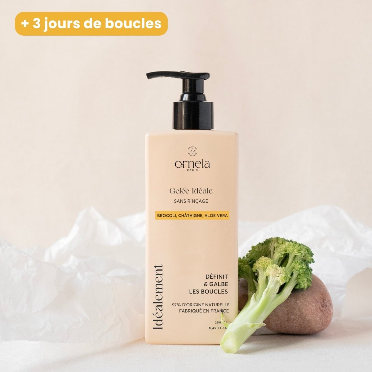 Gelée capillaire pour cheveux bouclés, qui définit, hydrate et sculpte toutes les boucles durablement