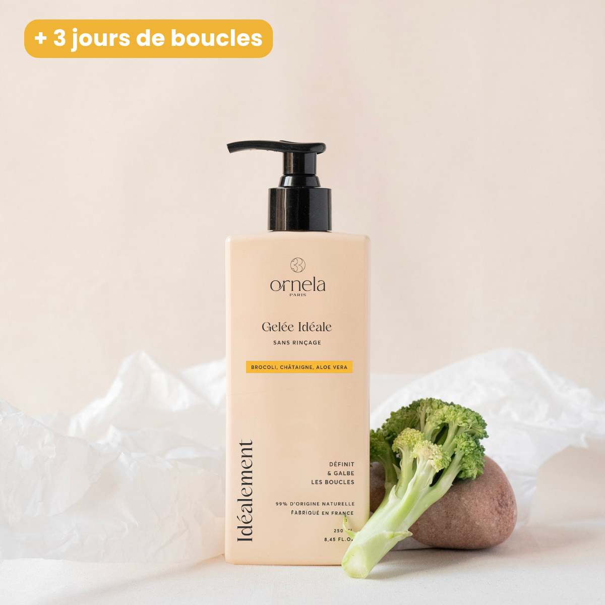 Gelée capillaire pour cheveux bouclés, qui définit, hydrate et sculpte toutes les boucles durablement