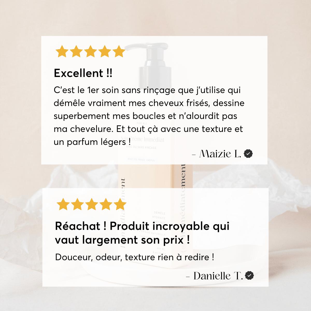 Avis clients concernant la crème pour cheveux bouclés