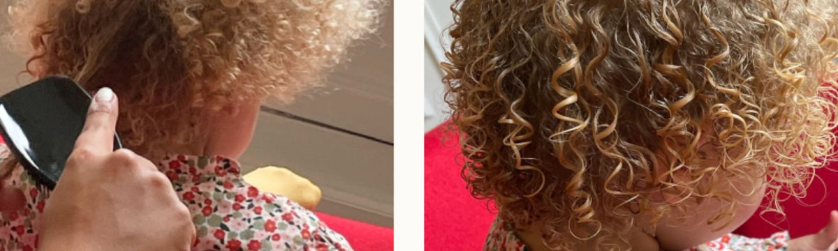 Jeune fille aux cheveux frisés - les soins Ornela Paris adaptés à toute la famille